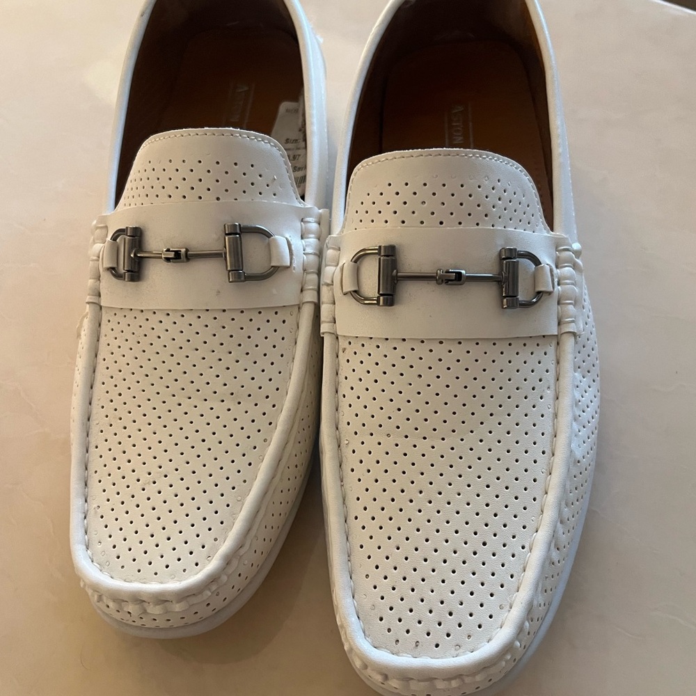 Aston Marc White Mens Loafers